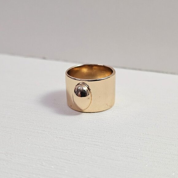 Art Deco Gold‎ Ring Geometric Design Size 7 - Picture 2 of 5